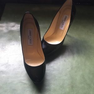 Jimmy Choo platform patent heels
